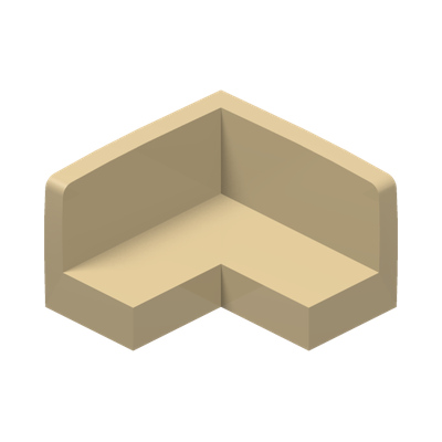 WALL ELEMENT 2X2, CORNER · Brick Yellow (réf. BrickLink Tan)