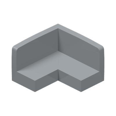 WALL ELEMENT 2X2, CORNER · Medium Stone Grey (réf. BrickLink Light Bluish Gray)