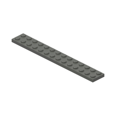 PLATE 2X14 · Dark Stone Grey (réf. BrickLink Dark Bluish Gray)