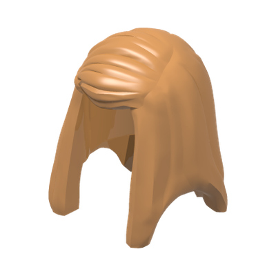 Minifigure, Hair Female Long Straight with Left Side Part · LEGO 6413079 (réf. BrickLink 92083) · Couleur BrickLink : Medium Nougat