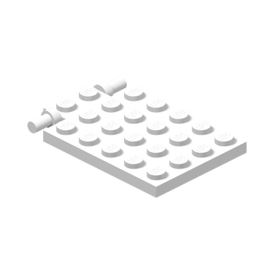 PLATE 4X5 W. SHAFT Ø3.2 · LEGO 4599044 (réf. BrickLink 92099) · White (réf. BrickLink White)