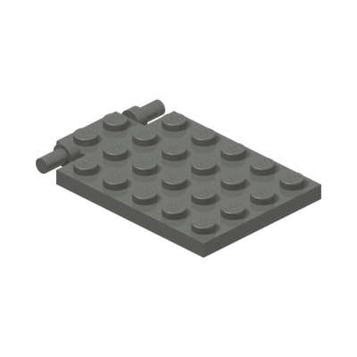 PLATE 4X5 W. SHAFT Ø3.2 · Dark Stone Grey (réf. BrickLink Dark Bluish Gray)