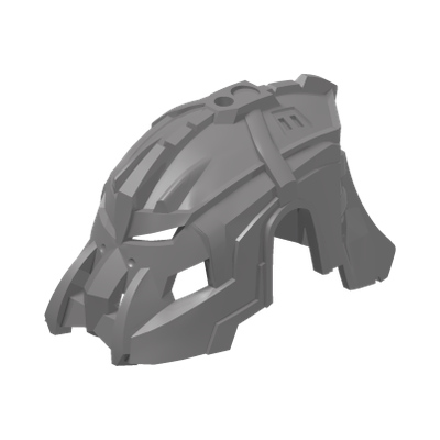 Hero Factory Mask, Drilldozer / Fire Lord · Réf. BrickLink 92214 · Couleur BrickLink : Flat Silver