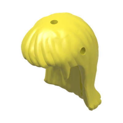 Mini Doll, Hair Friends Long Straight, Hole on Top and Left · LEGO 4596240 (réf. BrickLink 92255) · Couleur BrickLink : Bright Light Yellow