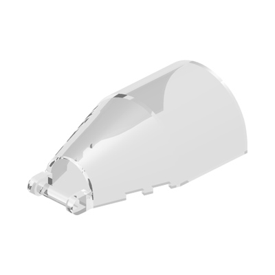 Windscreen 6 x 4 x 2 Round with Bar Handle · LEGO 6185593 (réf. BrickLink 92279) · Couleur BrickLink : Trans-Clear
