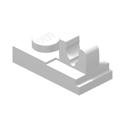 Plate, Modified 1 x 2 with Clip with Center Cut on Top · LEGO 4598527 (réf. BrickLink 92280) · Couleur BrickLink : White