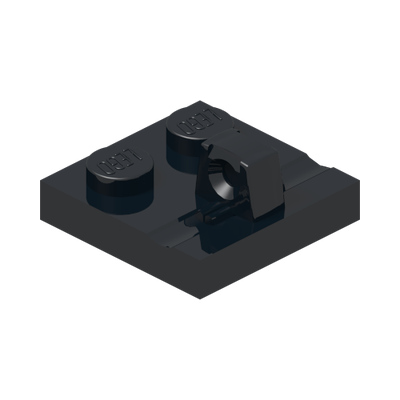 Plate 2x2 w. stump/top · Black (réf. BrickLink Black)