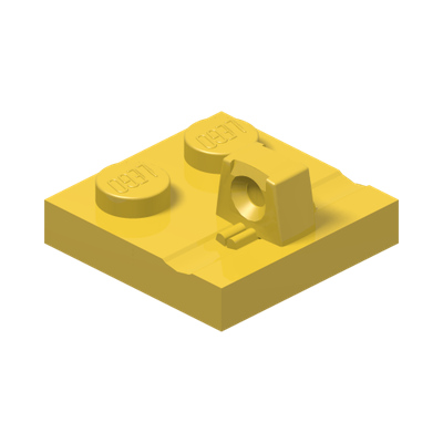 Plate 2x2 w. stump/top · Bright Yellow (réf. BrickLink Yellow)