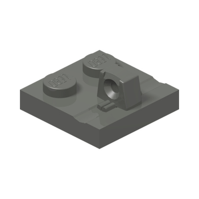 Plate 2x2 w. stump/top · Dark Stone Grey (réf. BrickLink Dark Bluish Gray)