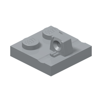 Plate 2x2 w. stump/top · Medium Stone Grey (réf. BrickLink Light Bluish Gray)