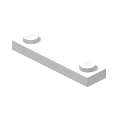 Plate, Modified 1 x 4 with 2 Studs without Groove · LEGO 4597131 (réf. BrickLink 92593) · Couleur BrickLink : White
