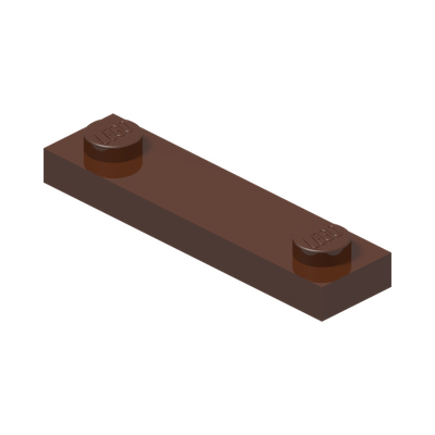 Plate, Modified 1 x 4 with 2 Studs without Groove · Couleur BrickLink : Reddish Brown