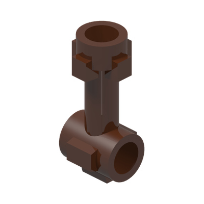 Ø3.2 SHAFT W. CORED KNOB · Reddish Brown (réf. BrickLink Reddish Brown)
