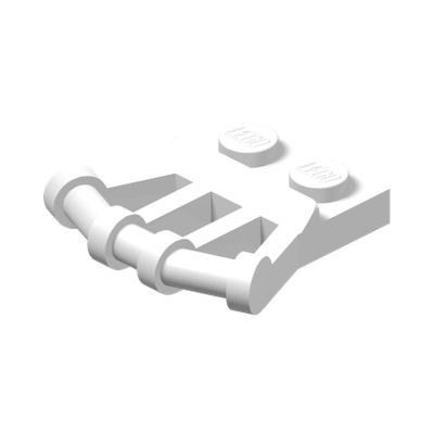 PLATE 1X2 W.Ø3.2 SHAFT 22.5 D. · White (réf. BrickLink White)