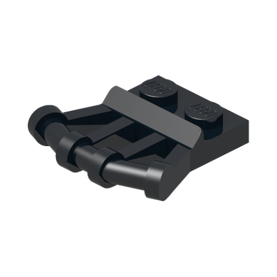 PLATE 1X2 W.Ø3.2 SHAFT 22.5 DEG. · Black (réf. BrickLink Black)