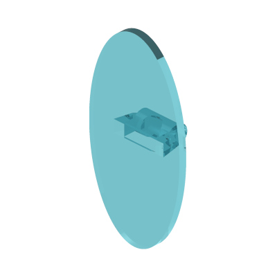 Minifigure, Shield Elliptical · LEGO 6188866 (réf. BrickLink 92747) · Couleur BrickLink : Trans-Light Blue