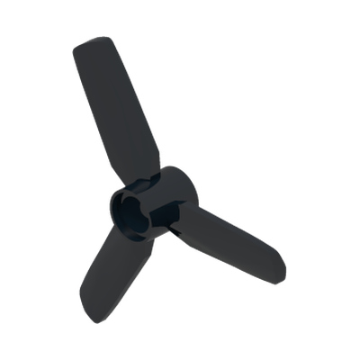 PROPELLER 3 BLADES M/Ø4,8 · LEGO 6360206 (réf. BrickLink 92842) · Black (réf. BrickLink Black)