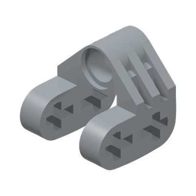 CROSS BLOCK/FORM 2X2X2 · Medium Stone Grey (réf. BrickLink Light Bluish Gray)