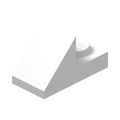 ROOF TILE 1X2 45° W 1/3 PLATE · LEGO 6069002 (réf. BrickLink 92946) · White (réf. BrickLink White)