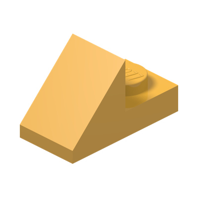 ROOF TILE 1X2 45° W 1/3 PLATE · Flame Yellowish Orange (réf. BrickLink Bright Light Orange)