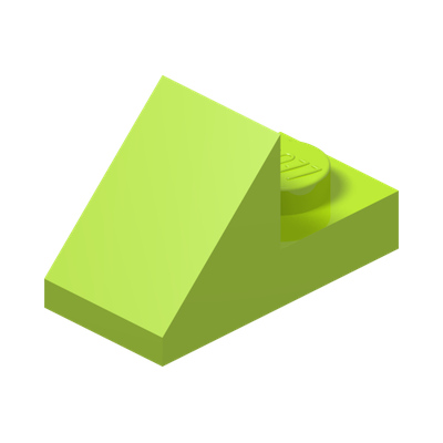 ROOF TILE 1X2 45° W 1/3 PLATE · Bright Yellowish Green (réf. BrickLink Lime)