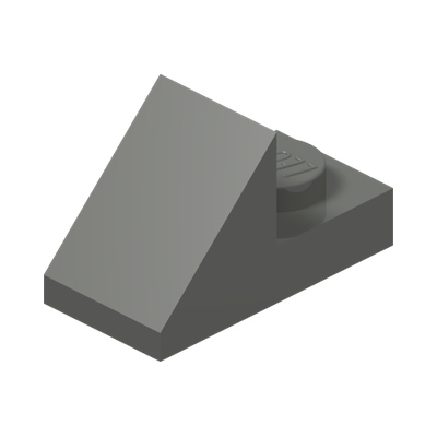 ROOF TILE 1X2 45° W 1/3 PLATE · Dark Stone Grey (réf. BrickLink Dark Bluish Gray)