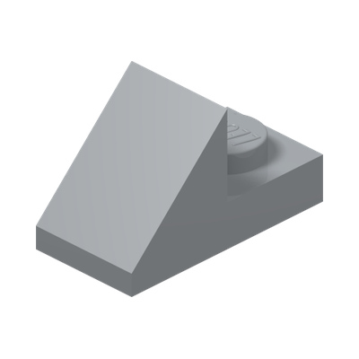 ROOF TILE 1X2 45° W 1/3 PLATE · Medium Stone Grey (réf. BrickLink Light Bluish Gray)