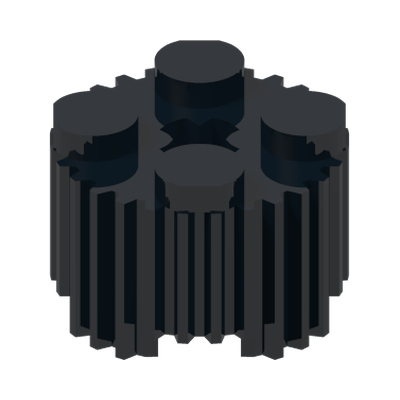 PROFILE BRICK Ø15.83 W. CROSS · Black (réf. BrickLink Black)