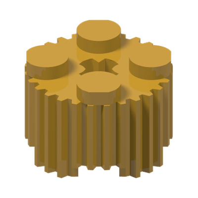 PROFILE BRICK Ø15.83 W. CROSS · Warm Gold (réf. BrickLink Pearl Gold)