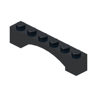 BRICK 1X6 W/INSIDE BOW · Black (réf. BrickLink Black)