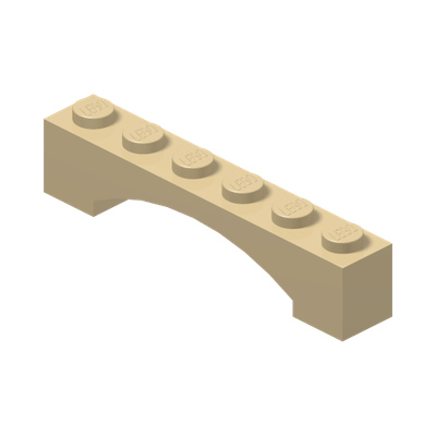 BRICK 1X6 W/INSIDE BOW · Brick Yellow (réf. BrickLink Tan)