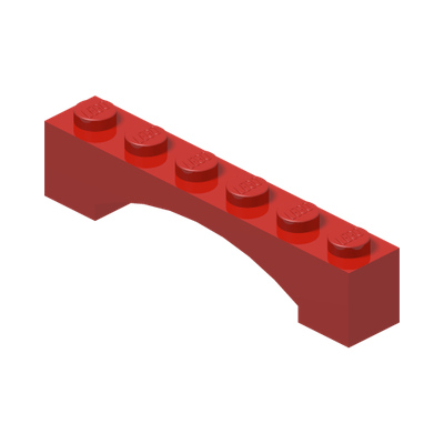 BRICK 1X6 W/INSIDE BOW · Bright Red (réf. BrickLink Red)