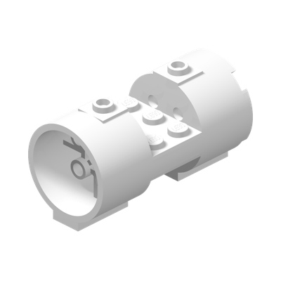 Cylinder 3 x 6 x 2 2/3 Horizontal - Square Connections Between Interior Studs · LEGO 4629915 (réf. BrickLink 93168) · Couleur BrickLink : White