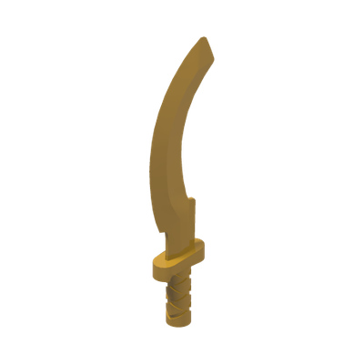 Minifigure, Weapon Sword, Khopesh (Sickle Sword) · LEGO 4610763 (réf. BrickLink 93247) · Couleur BrickLink : Pearl Gold