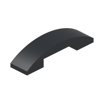 PLATE W. BOW 1X4X2/3 · Black (réf. BrickLink Black)