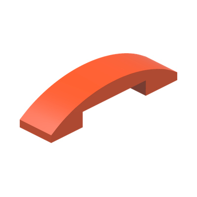 Slope, Curved 4 x 1 x 2/3 Double · Reddish Orange (réf. BrickLink Reddish Orange)