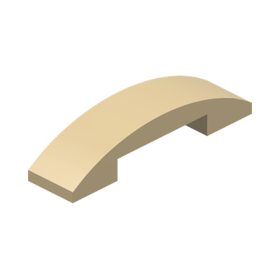 PLATE W. BOW 1X4X2/3 · Brick Yellow (réf. BrickLink Tan)