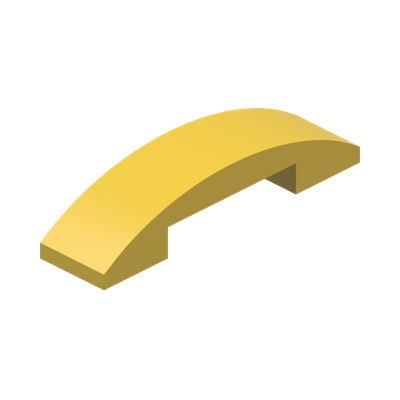 PLATE W. BOW 1X4X2/3 · Bright Yellow (réf. BrickLink Yellow)