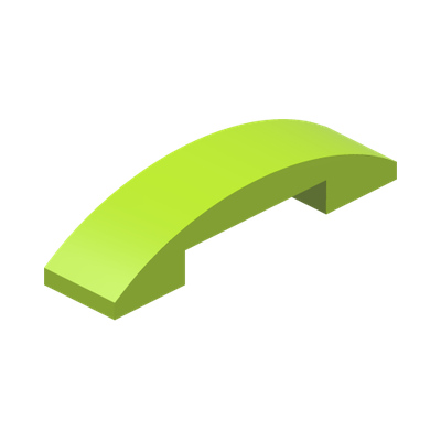 PLATE W. BOW 1X4X2/3 · Bright Yellowish Green (réf. BrickLink Lime)
