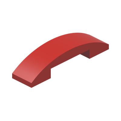 PLATE W. BOW 1X4X2/3 · Bright Red (réf. BrickLink Red)