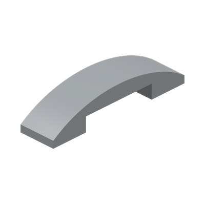PLATE W. BOW 1X4X2/3 · Medium Stone Grey (réf. BrickLink Light Bluish Gray)
