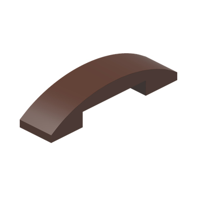 PLATE W. BOW 1X4X2/3 · Reddish Brown (réf. BrickLink Reddish Brown)