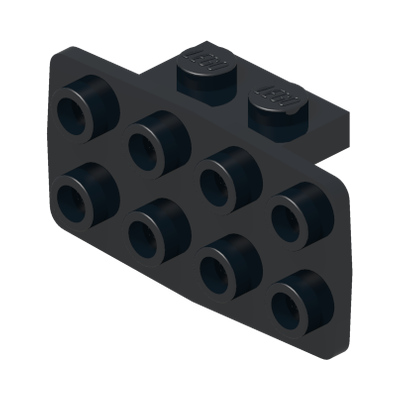 ANGLE PLATE 1X2 / 2X4 · Black (réf. BrickLink Black)