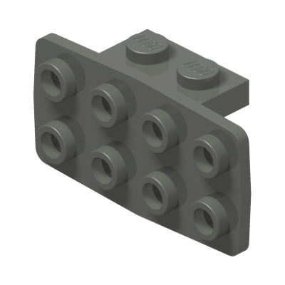 ANGLE PLATE 1X2 / 2X4 · Dark Stone Grey (réf. BrickLink Dark Bluish Gray)