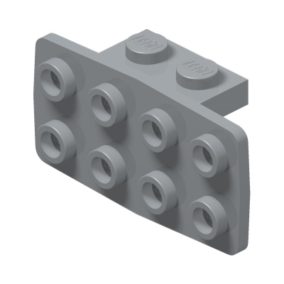 ANGLE PLATE 1X2 / 2X4 · Medium Stone Grey (réf. BrickLink Light Bluish Gray)