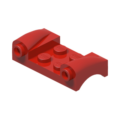 Vehicle, Mudguard 2 x 4 with Headlights and Curved Fenders · LEGO 6334146 (réf. BrickLink 93590) · Couleur BrickLink : Red