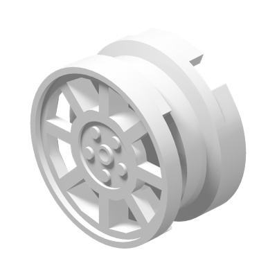 Wheel 11mm D. x 6mm with 8 Spokes · LEGO 6176887 (réf. BrickLink 93593) · Couleur BrickLink : White