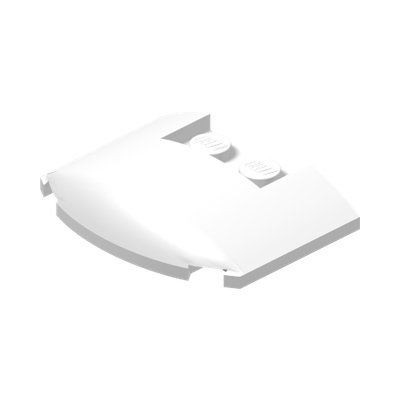 PLATE W. BOW 3X4X2/3 W. KNOBS · LEGO 6018101 (réf. BrickLink 93604) · White (réf. BrickLink White)