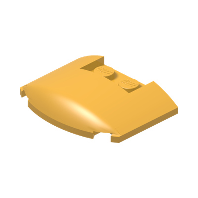PLATE W. BOW 3X4X2/3 W. KNOBS · Flame Yellowish Orange (réf. BrickLink Bright Light Orange)