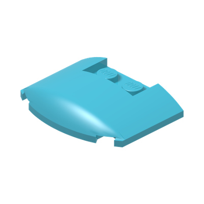 Wedge 3 x 4 x 2/3 Triple Curved · Couleur BrickLink : Medium Azure